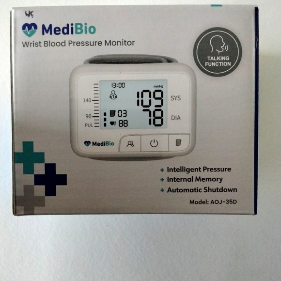MEDIBIO Wearables Medbio Talking Wrist Blood Pressure Monitor